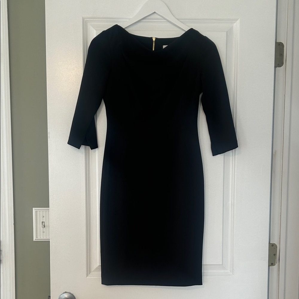Calvin Klein Black Long-Sleeve Sheath Dress